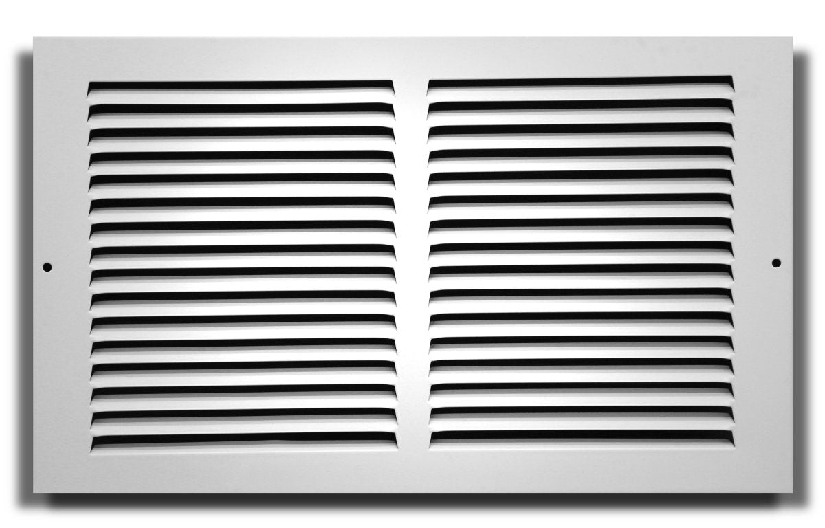 24" X 8" Baseboard Return Air Grille - HVAC Vent Duct Cover - 7/8" Margin Turnback For Flush Fit With Baseboard Work - White - HVAC PremiumBRG248 HP - 1