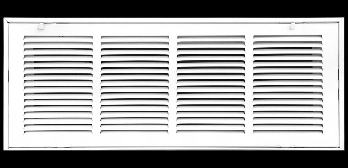 24" X 8" Steel Return Air Filter Grille for 1" Filter - Fixed Hinged - [Outer Dimensions: 26 5/8" X 10 5/8"] - HVAC Premium190 24X08 FBA