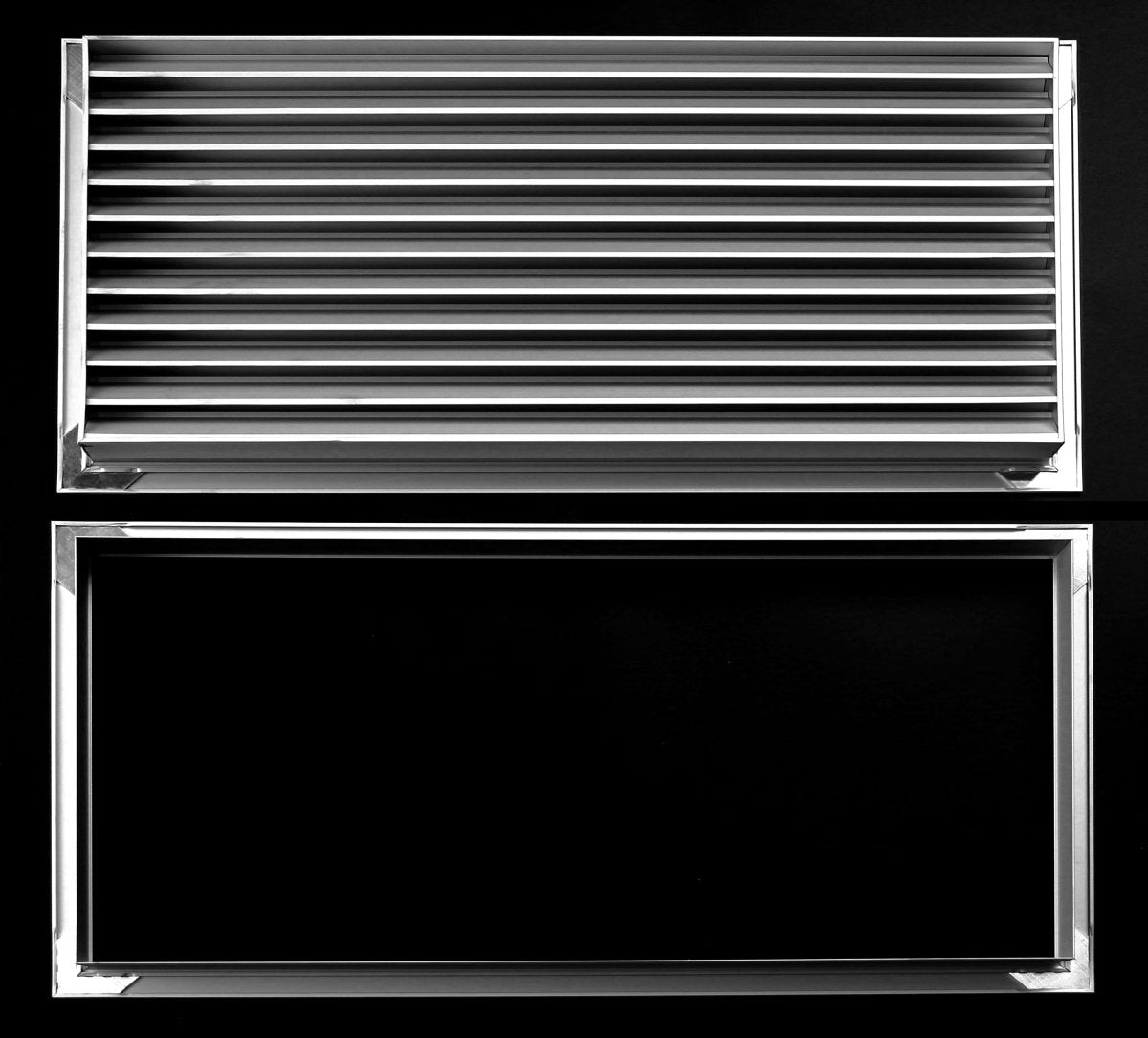 24&quot;w X 12&quot;h Aluminum Privacy Door HVAC Air Grille - &quot;V&quot; Shaped Louvers Ensure 100% View Block - Supply or Return - HVAC PremiumDG - A2412