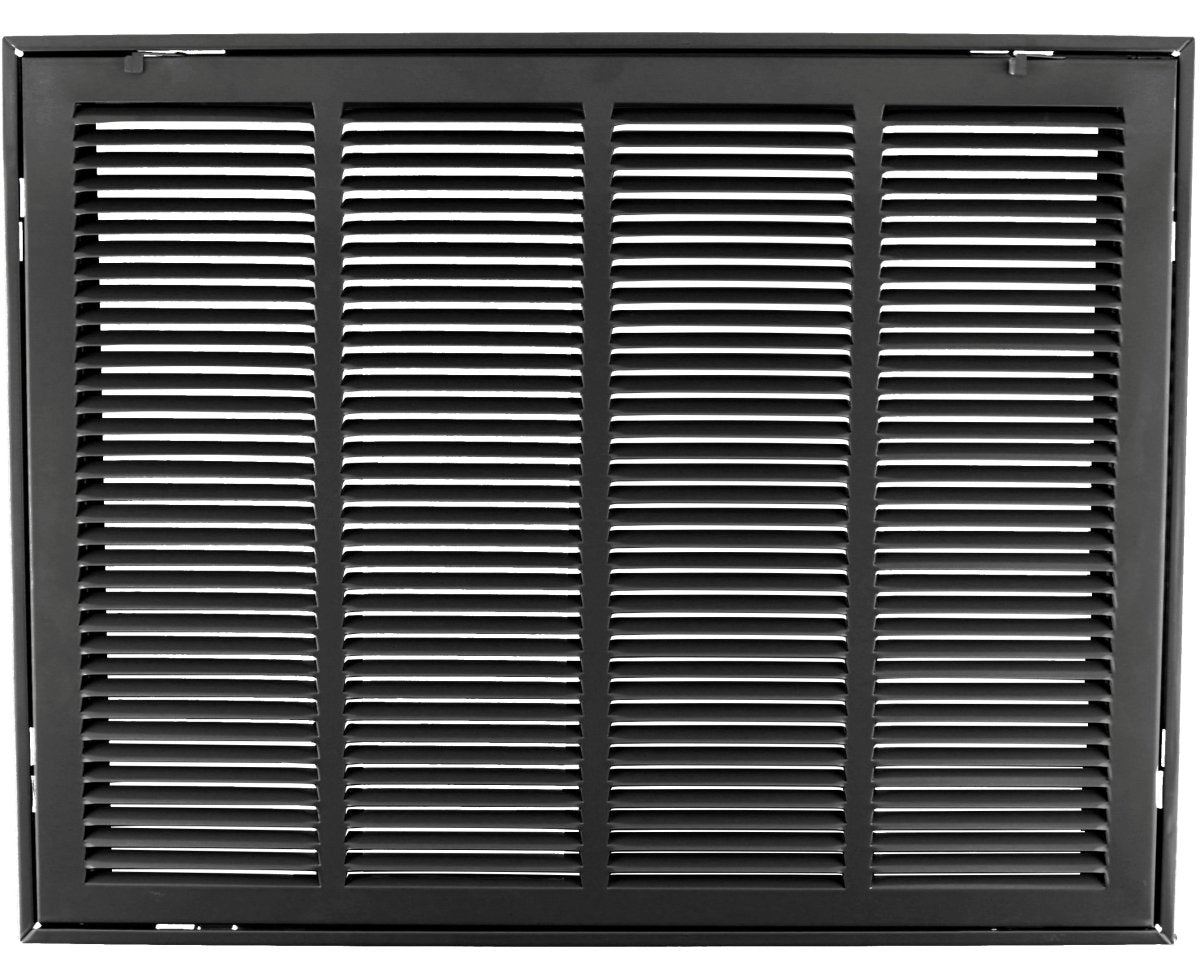 25" X 16" Steel Return Air Filter Grille for 1" Filter - Removable Frame - Black - [Outer Dimensions: 27 5/8" X 18 5/8"] - HVAC PremiumRFG2516 Black HP