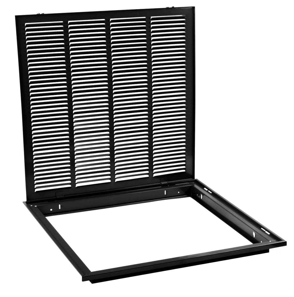 25" X 25" Steel Return Air Filter Grille for 1" Filter - Removable Frame - Black - [Outer Dimensions: 27 5/8" X 27 5/8"] - HVAC PremiumRFG2525 Black - HP