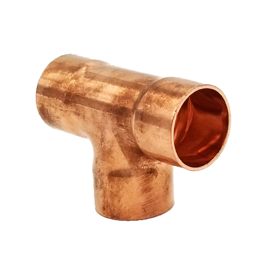 Copper Fitting 5/8 Inch (HVAC Outer Dimension) 1/2 Inch (Plumbing Inner Dimension) - Copper Tee & HVAC – 99.9% Pure Copper - 5 Pack