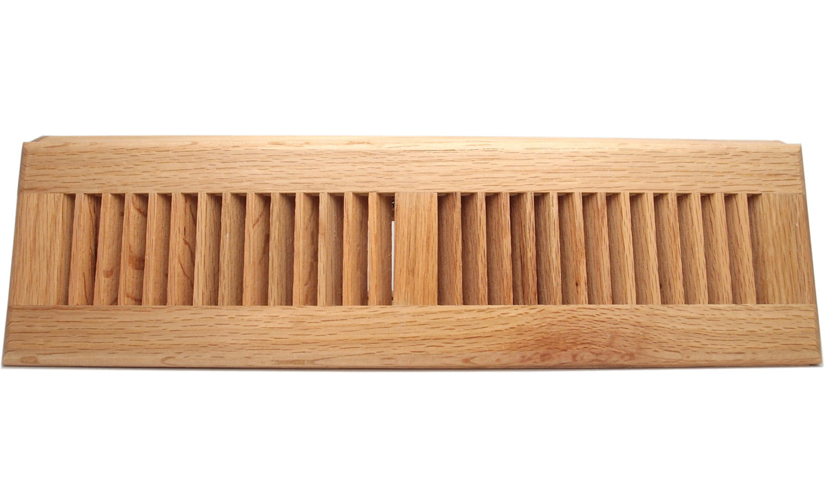 18&quot; Wooden Corner Baseboard Grille - Decorative Red Oak Wood Pre Finished Air Supply Vent - HVAC Vent Duct Cover