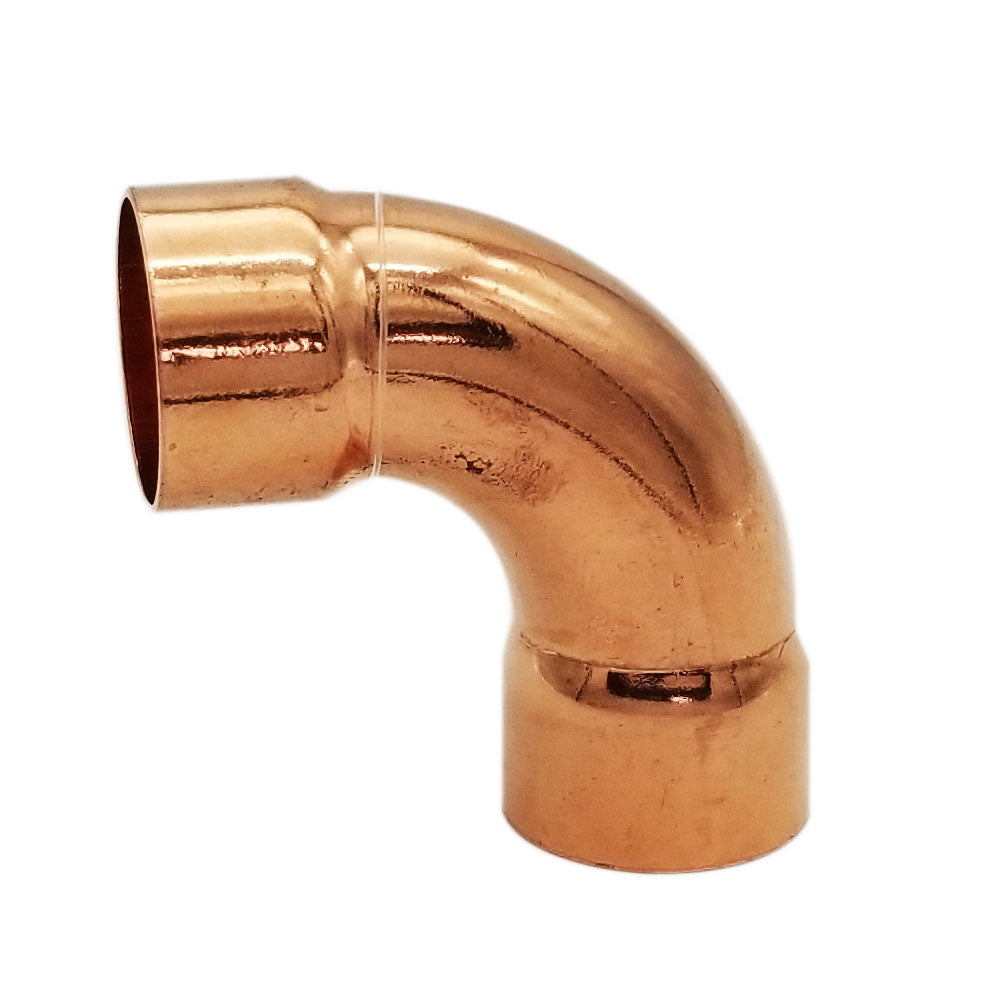 Copper Fitting 3/8 Inch (HVAC Outer Dimension) 1/4 Inch (Plumbing Inner Dimension) - Copper 90 Degree Elbow Fitting Connector - 99.9% Pure Copper - 5 Pack