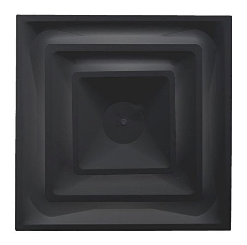 Drop Ceiling HVAC Supply Grille - For T-Bar Lay-In - 2 Coned - 24&quot; x 24&quot; - For 14&quot; Vent Connection - Black