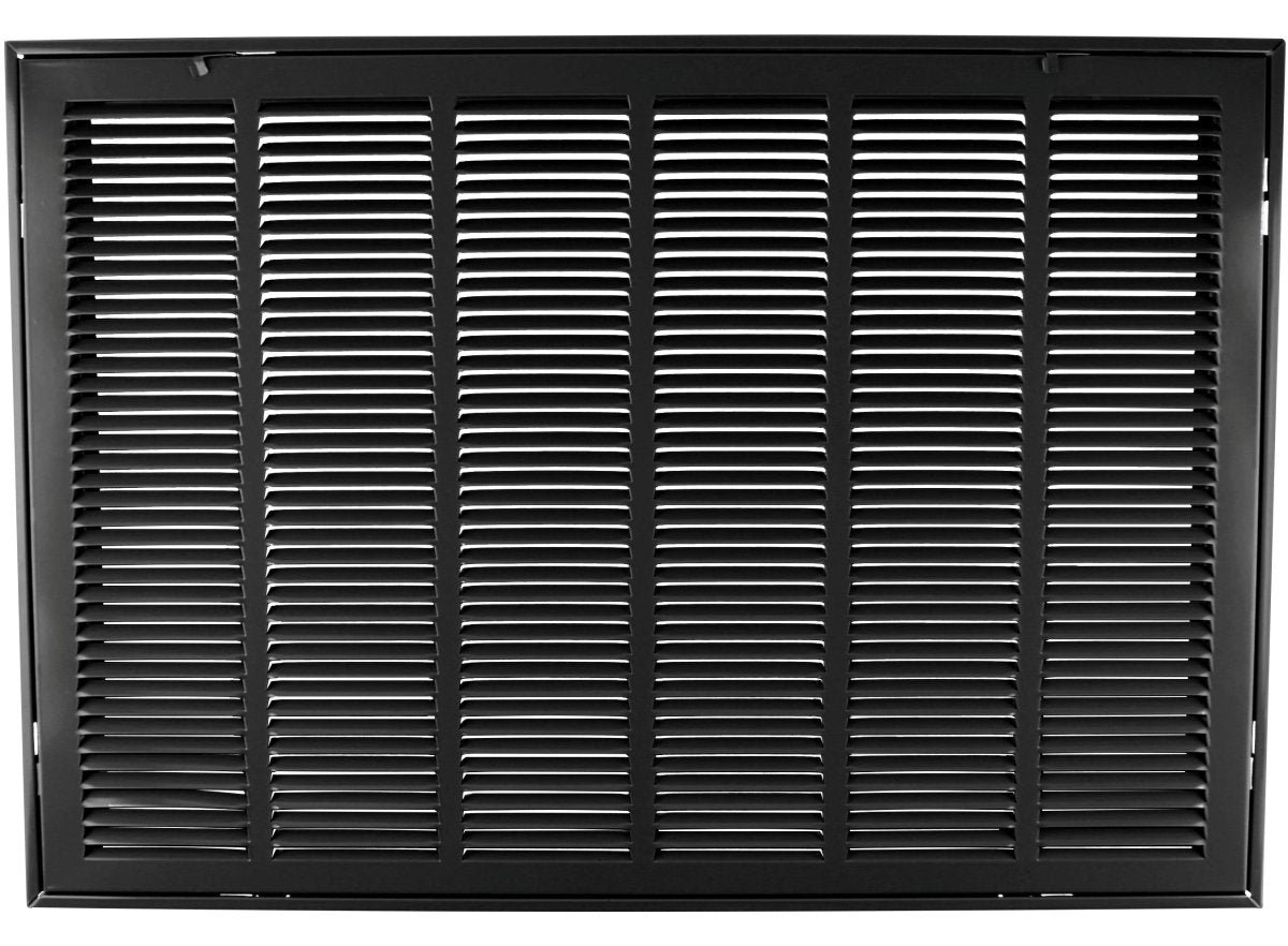 30" X 16" Steel Return Air Filter Grille for 1" Filter - Removable Frame - Black - [Outer Dimensions: 32 5/8" X 18 5/8"] - HVAC PremiumRFG3016 Black HP - 1