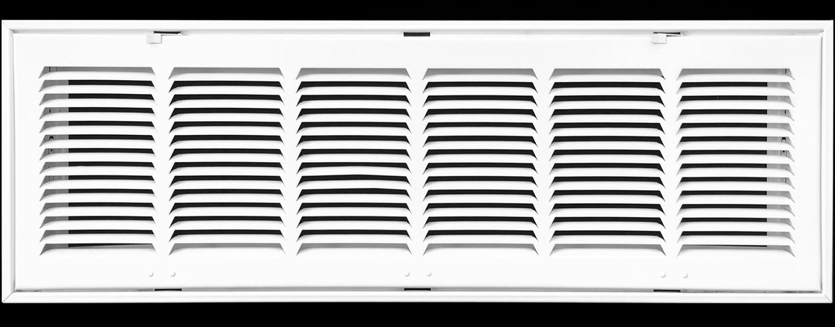 30&quot; X 6&quot; Steel Return Air Filter Grille for 1&quot; Filter - Fixed Hinged - [Outer Dimensions: 32 5/8&quot; X 8 5/8&quot;]