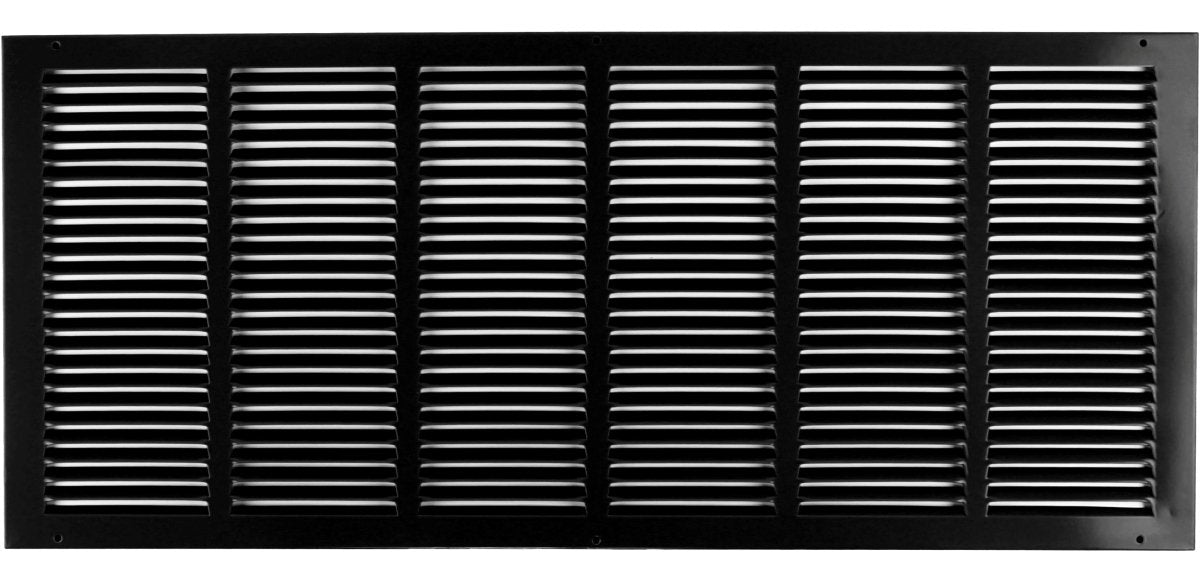 30"W X 20"H [Duct Opening] Steel Air Vent Return Grille - HVAC VENT DUCT COVER DIFFUSER - [Outer Dimensions: 31.75"W X 21.75"H] - HVAC PremiumRG3020 Black HP