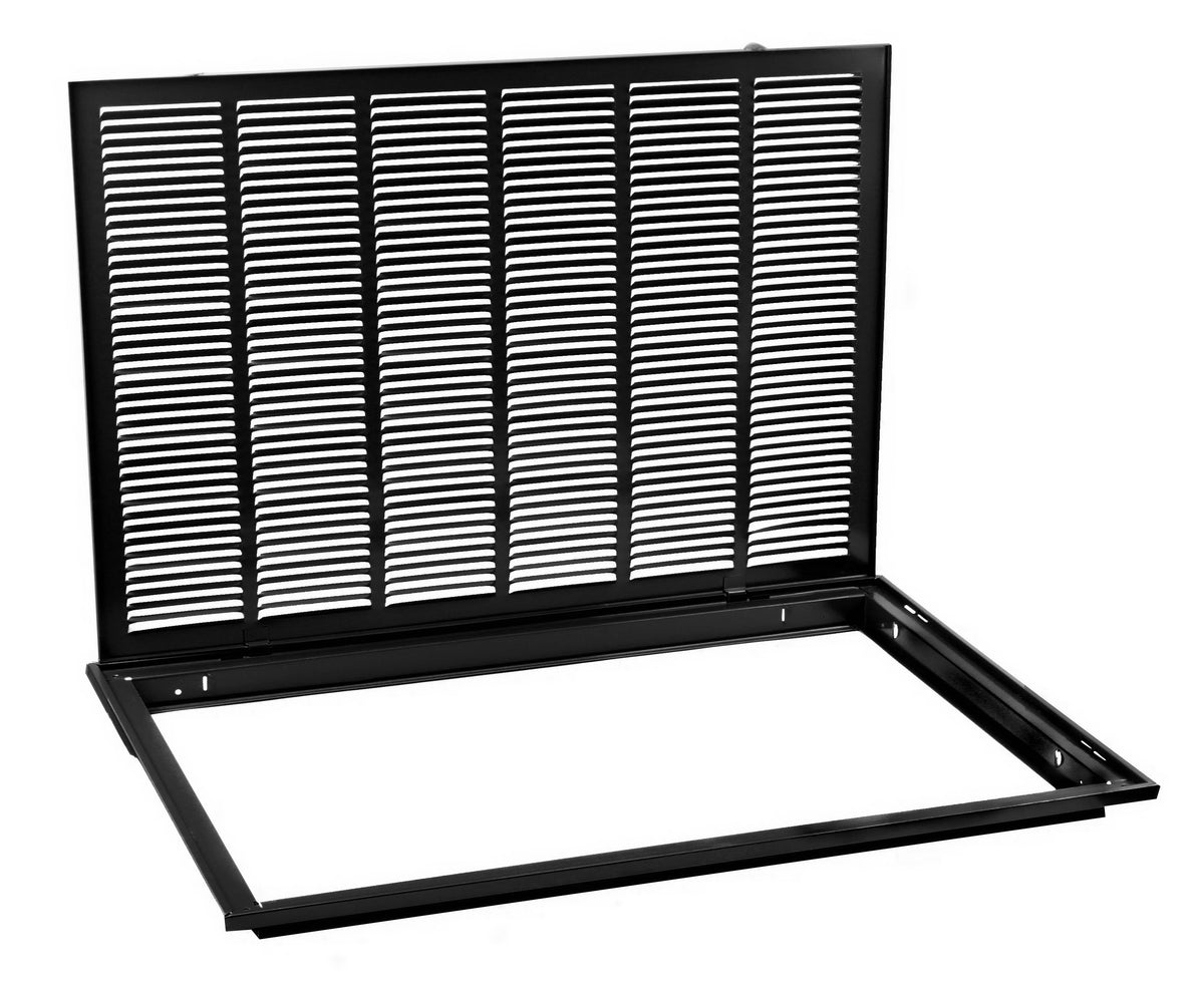 30&quot; X 18&quot; Steel Return Air Filter Grille for 1&quot; Filter - Removable Frame - Black - [Outer Dimensions: 32 5/8&quot; X 20 5/8&quot;]