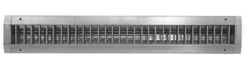 20&quot; x 4&quot; Aluminum Spiral Duct Air Vent Grille Cover - Fully Adjustable Double Deflection HVAC Air Supply [Outer Dimensions: 22w X 6&quot;h]