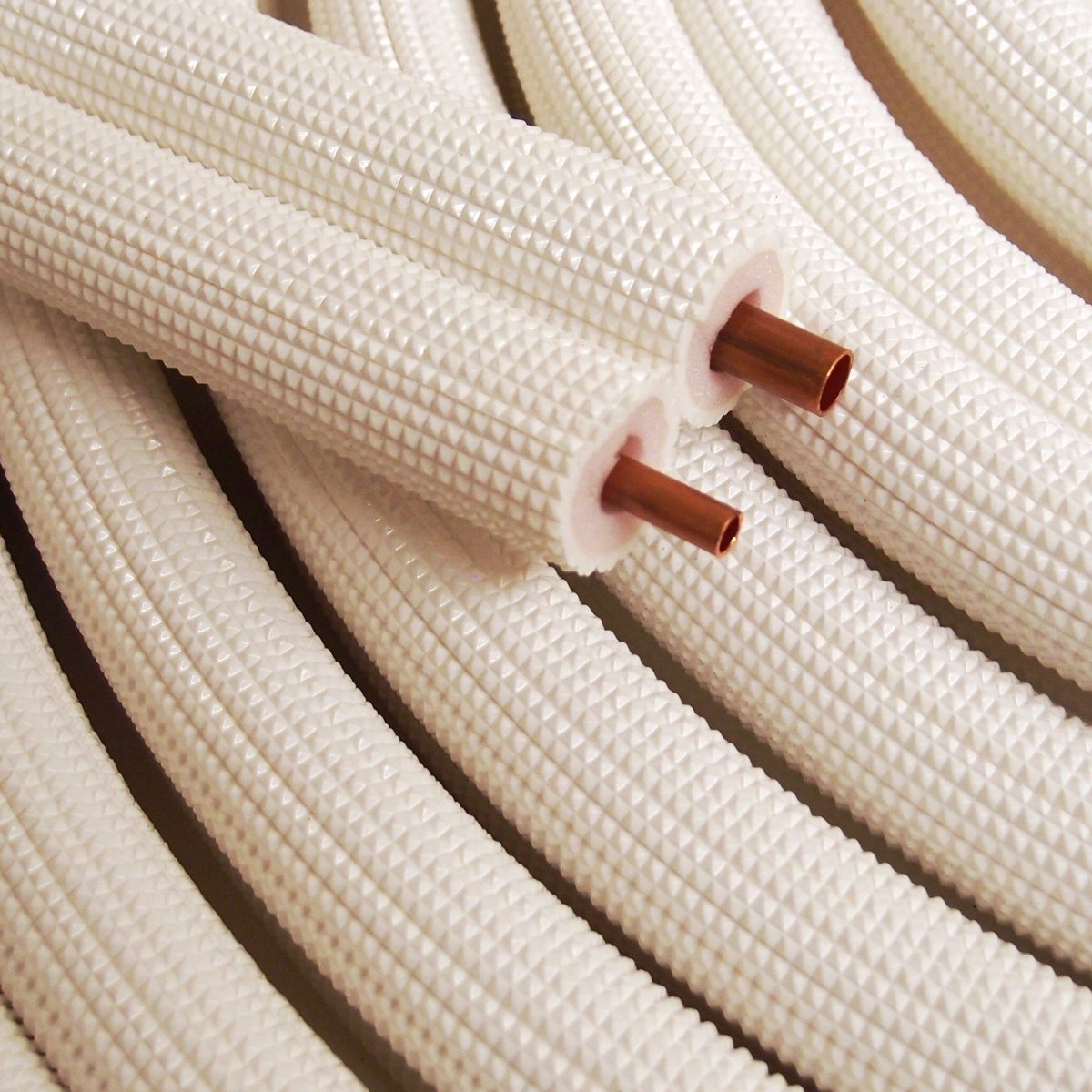 3/8&quot; - 5/8&quot; Insulated Copper Coil Line Set - 1/2&quot; White Insulation EZ Twin Set - 25&#39; Long - HVAC PremiumLS 3858 12WTW 25