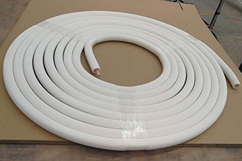 3/8" - 5/8" Insulated Copper Coil Line Set - 1/2" White Insulation EZ Twin Set - 50' Long - HVAC PremiumLS 3858 12WTW 50
