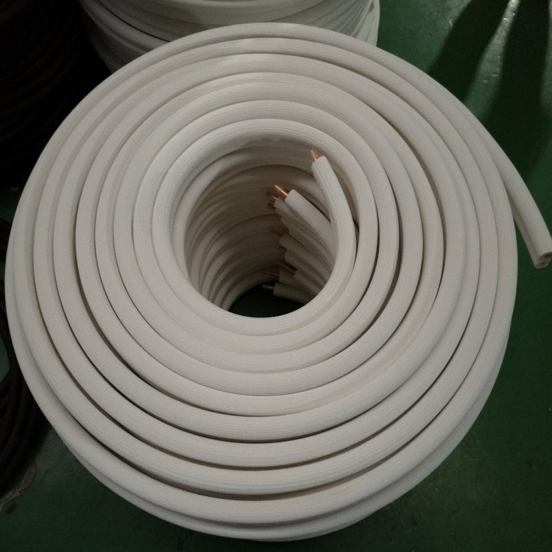 3/8" Insulated Copper Coil Line - 1/2" White Insulation - 15' Long - HVAC PremiumCL 38 12W 15
