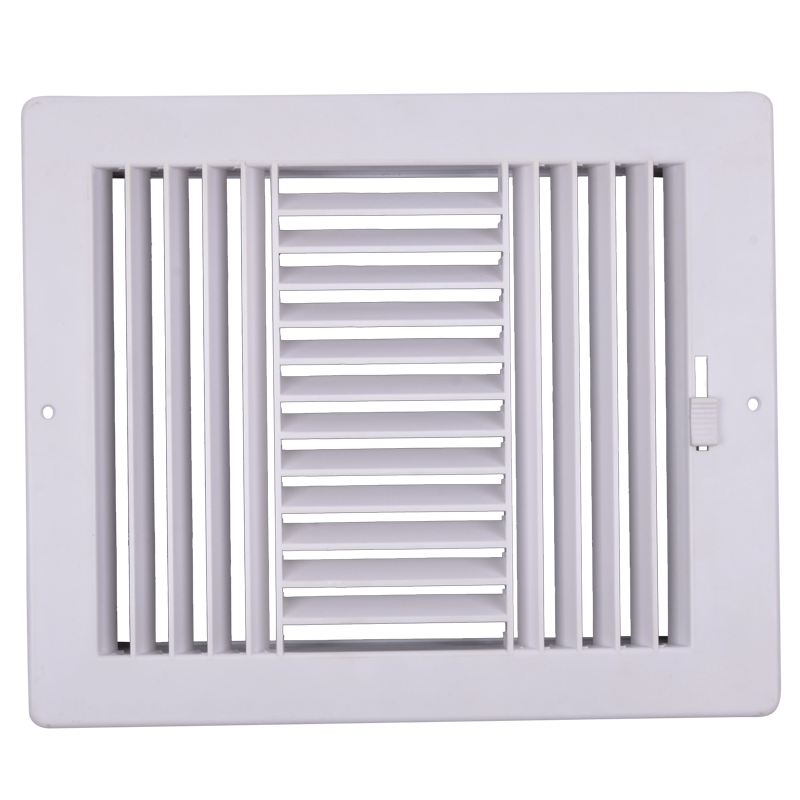 14w X 8&quot;h Never Rust Plastic 3-Way Air Supply Register - HVAC Vent Duct Grille - Off White
