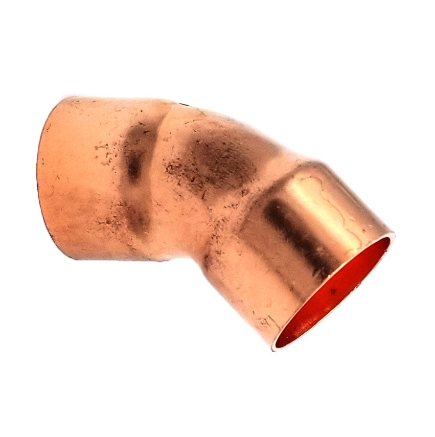 Copper Fitting 5/8 Inch (HVAC Outer Dimension) 1/2 Inch (Plumbing Inner Dimension) - 45 Degree Copper Pressure Elbow & HVAC – 99.9% Pure Copper - 5 Pack