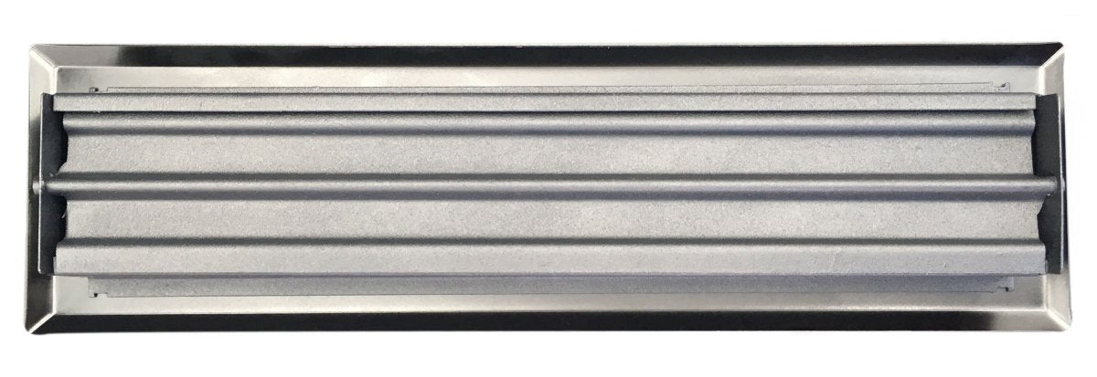 4&quot; X 10&quot; Modern Floor Register Grille With Dampers - Contempo Slotted Grate - HVAC Vent Duct Cover - Brushed Metal - HVAC PremiumCSF 4x10 MB