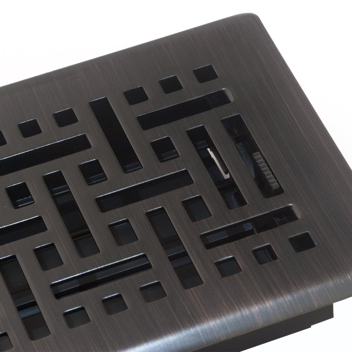 4&quot; X 10&quot; Modern Victorian Floor Register Grille With Dampers - Decorative Grate - HVAC Vent Duct Cover - Matte Black - HVAC PremiumVF - WB 4x10 MB