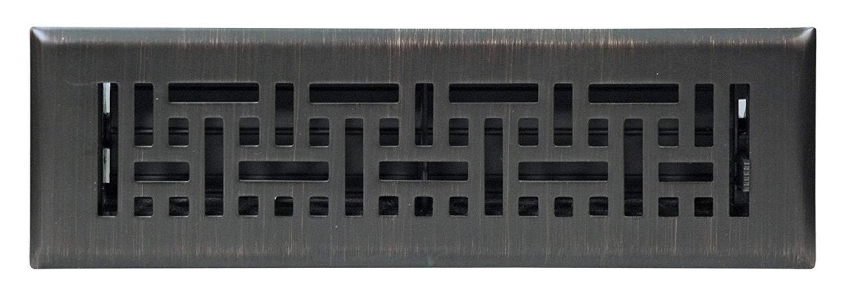 4" X 10" Modern Victorian Floor Register Grille With Dampers - Decorative Grate - HVAC Vent Duct Cover - Matte Black - HVAC PremiumVF - WB 4x10 MB