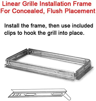 40&quot;W X 8&quot;H [Duct Opening] Linear Aluminum Clip - On Bar Return Air Grille [Outer Dimensions: 41.25&quot;W x 9.25&quot;H] - HVAC PremiumLR408