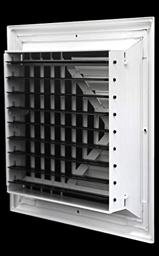 8&quot; x 8&quot; 2-WAY ALUMINUM BAR CEILING DIFFUSER - Vent Duct Cover - With Opposing Dampers via Lever Control