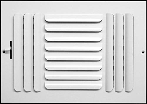 12&quot;w x 6&quot;h 3-Way-Horizontal Fixed Curved Blade Air Supply Diffuser