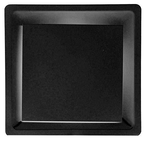 Black T-Bar Drop Ceiling Grille - Flat Plate Plaque Diffuser - 24&quot; x 24&quot; - 12&quot; Collar