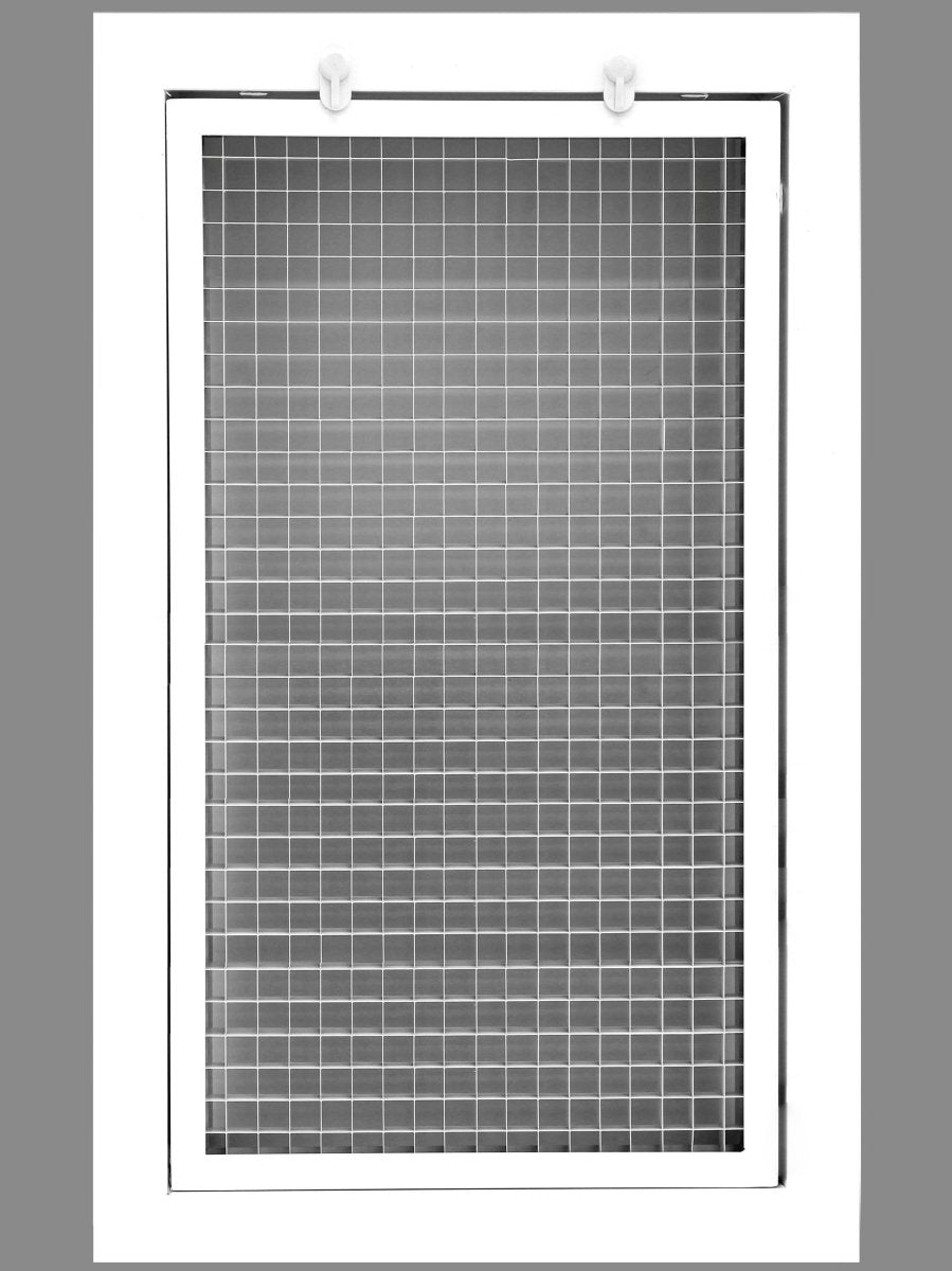6" x 16" or 16" x 6" Cube Core Eggcrate Return Air Filter Grille for 1" Filter - Aluminum - White [Outer Dimensions: 8.5" X 18.5"] - HVAC PremiumCRFG616