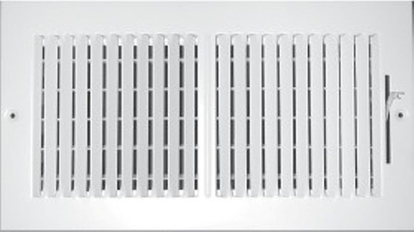 6" X 6" 2 - Way Air Supply Grille – Steel HVAC Vent Cover with Damper, Wall/Ceiling Register, White - HVAC PremiumMFSCR66W2