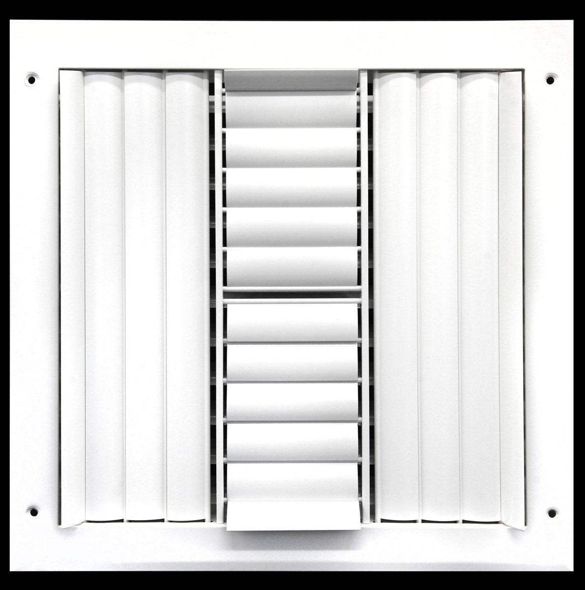 6&quot; X 6&quot; [Duct Opening] 4 - Way Air Vent Adjustable Aluminum Curved Blades Integral Multi - Shutter Damper HVAC Diffuser [Outer Dimensions: 7.75&quot;W X 7.75&quot;H] - HVAC PremiumMFACRA66W4