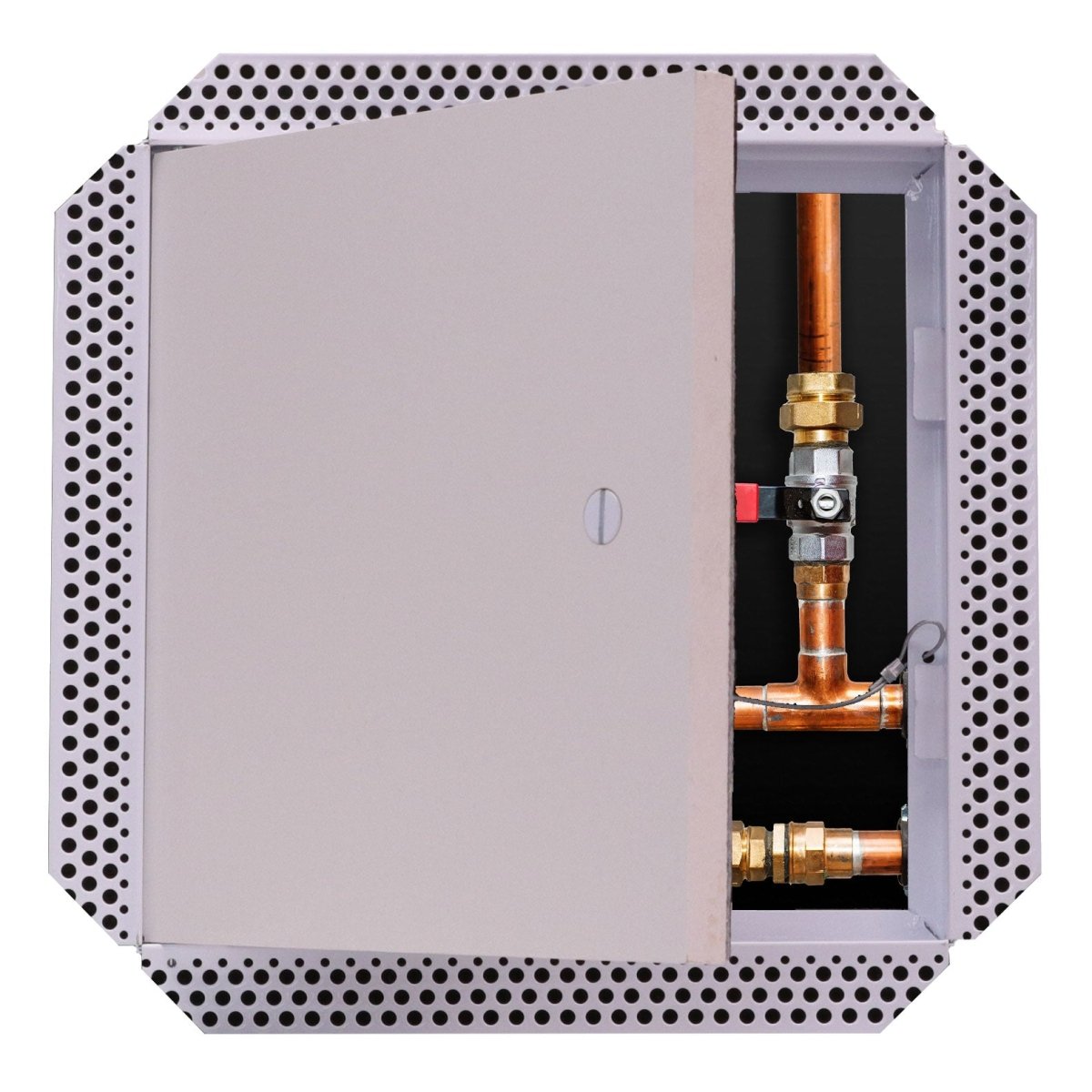 6" X 6" Sound Rated Steel Access Panel Felt Covered Door For Concealed Wall / Ceiling Application With Slotted Lock - [Outer Dimensions: 7" Width X 7" Height] - HVAC PremiumAD - S - 280SB - 6x6