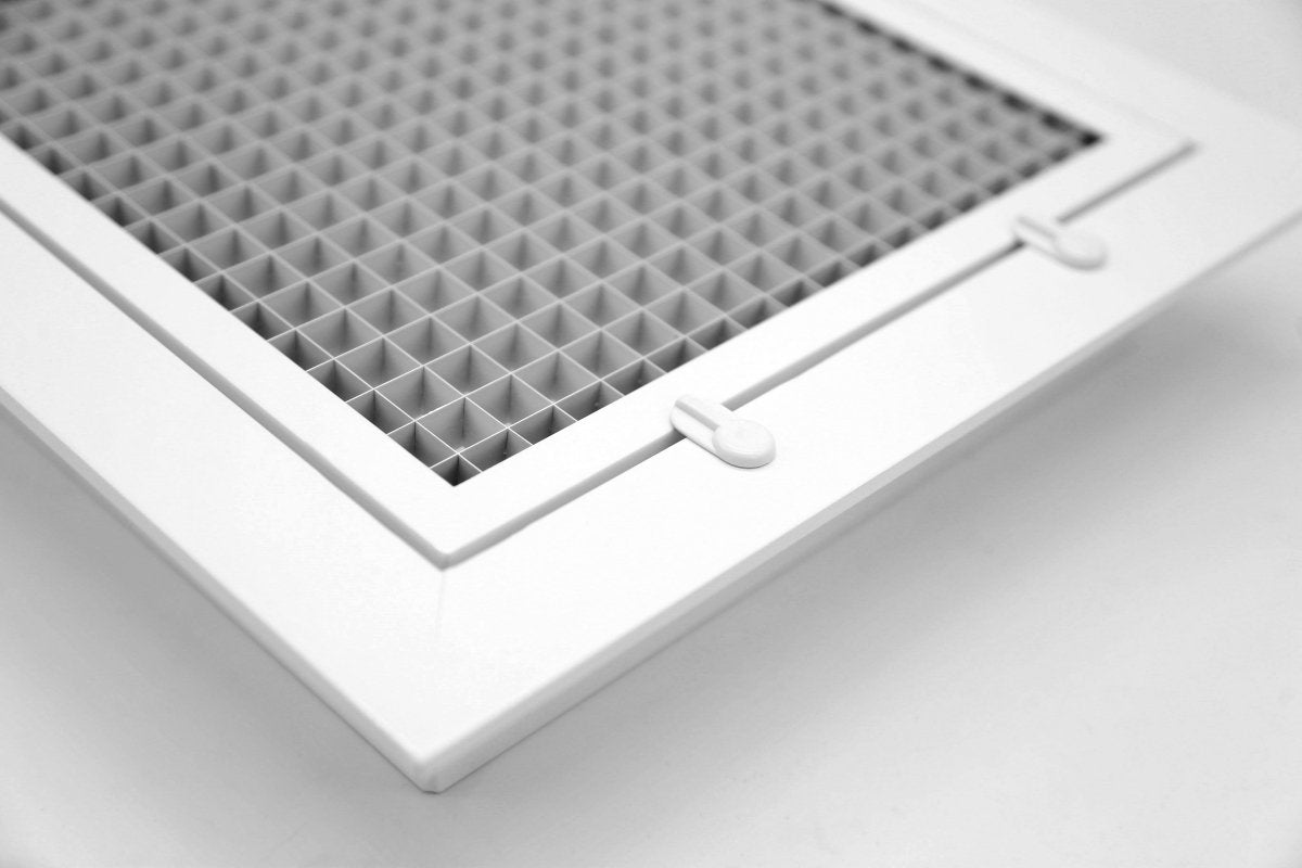 6&quot; x 8&quot; or 8&quot; x 6&quot; Cube Core Eggcrate Return Air Filter Grille for 1&quot; Filter - Aluminum - White [Outer Dimensions: 8.5&quot; X 10.5&quot;] - HVAC PremiumCRFG68