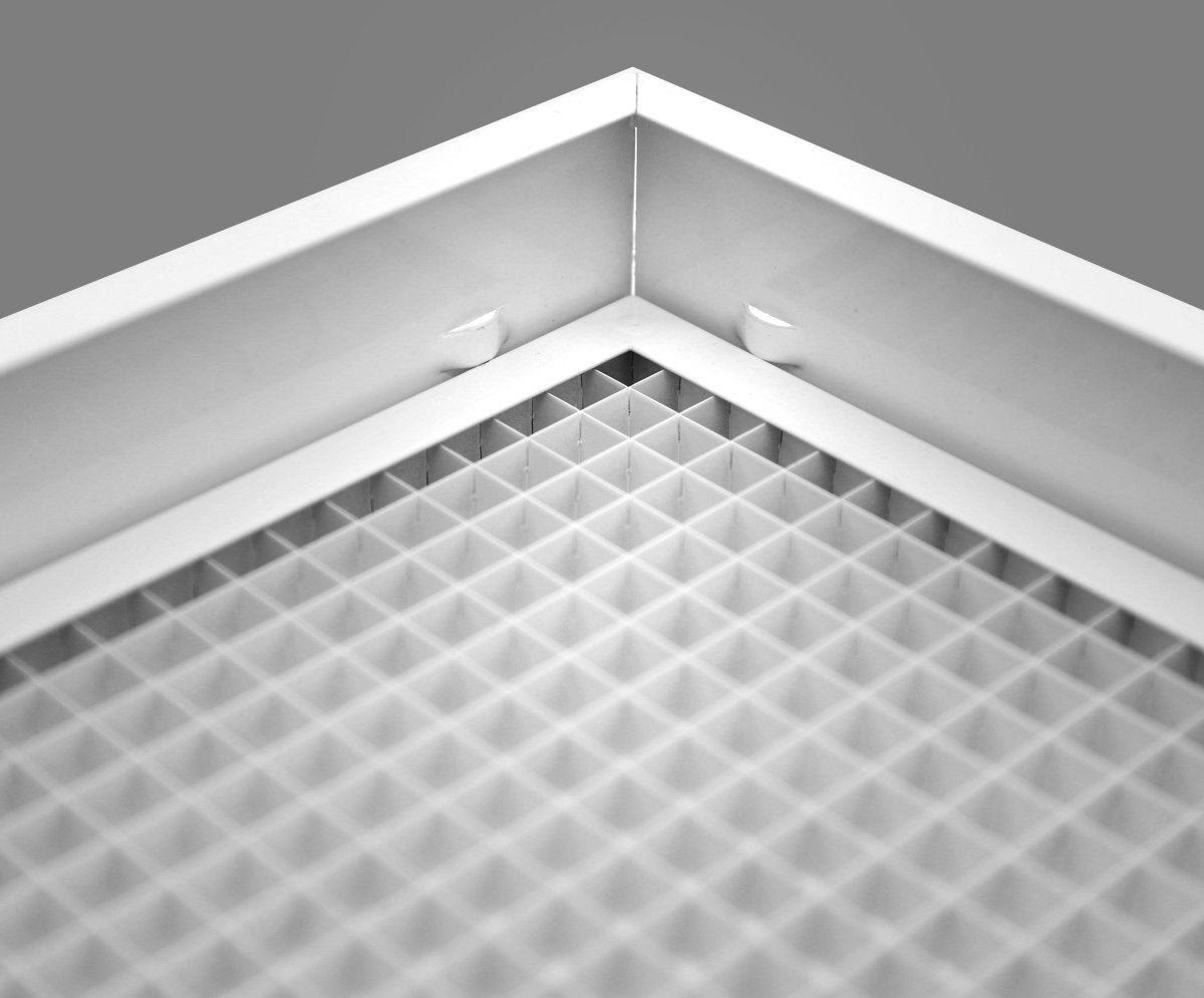 6&quot; x 8&quot; or 8&quot; x 6&quot; Cube Core Eggcrate Return Air Filter Grille for 1&quot; Filter - Aluminum - White [Outer Dimensions: 8.5&quot; X 10.5&quot;] - HVAC PremiumCRFG68