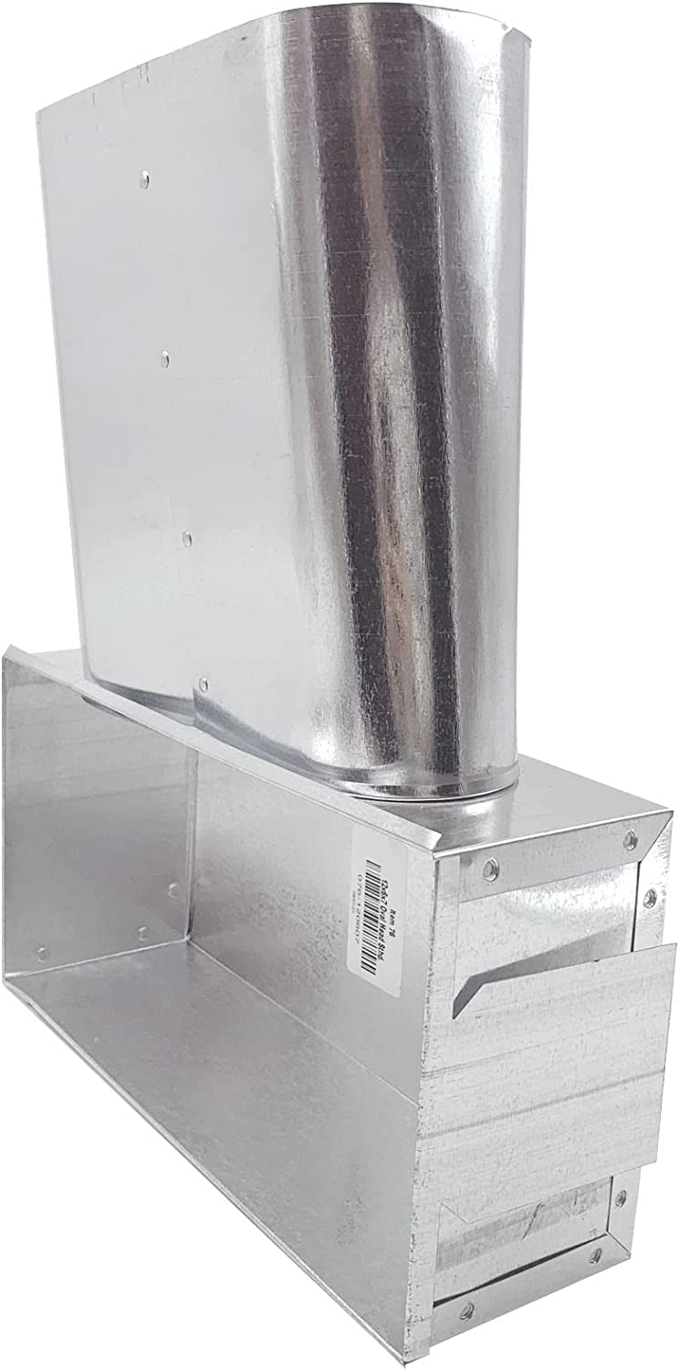 HVAC Premium Oval Stack Head 8&quot; Throat Duct Fitting | Galvanized Sheet Metal Oval Stack Head | 14&quot; X 6&quot; X 8&quot; Oval Stack Head is Compatible with Duct 8&quot;