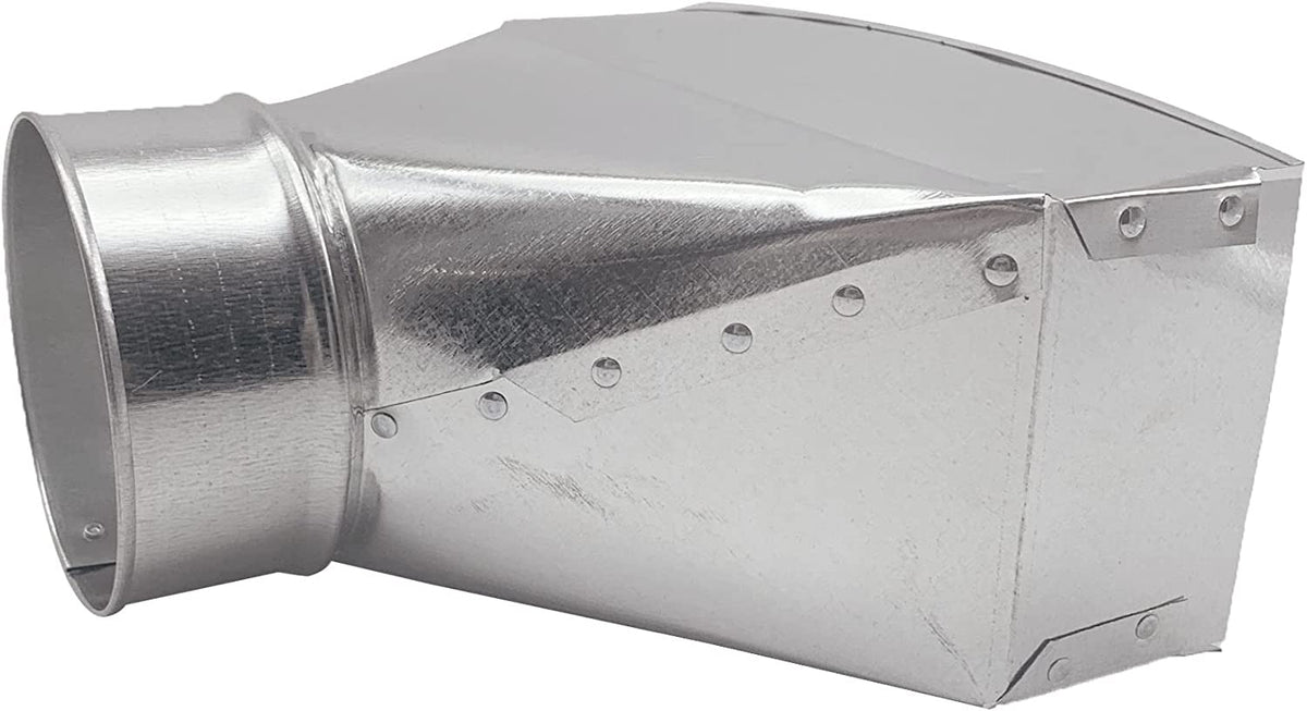 HVAC Premium Galvanized Round Transition | Straight Register Boot | 14&quot; X 4&quot; X 7&quot; Galvanized Sheet Metal Straight Floor Boot is Compatible with Duct 14&quot;