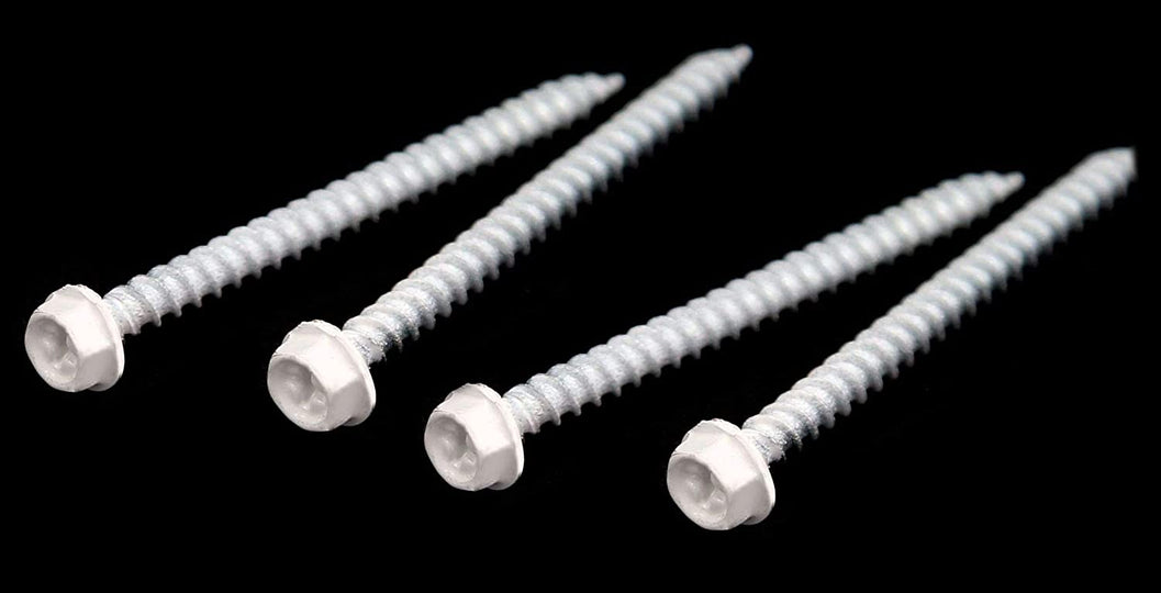 HVAC Vent Cover Grille & Register Hexagon Head & Slot Drive Screws (4 Screws) – White