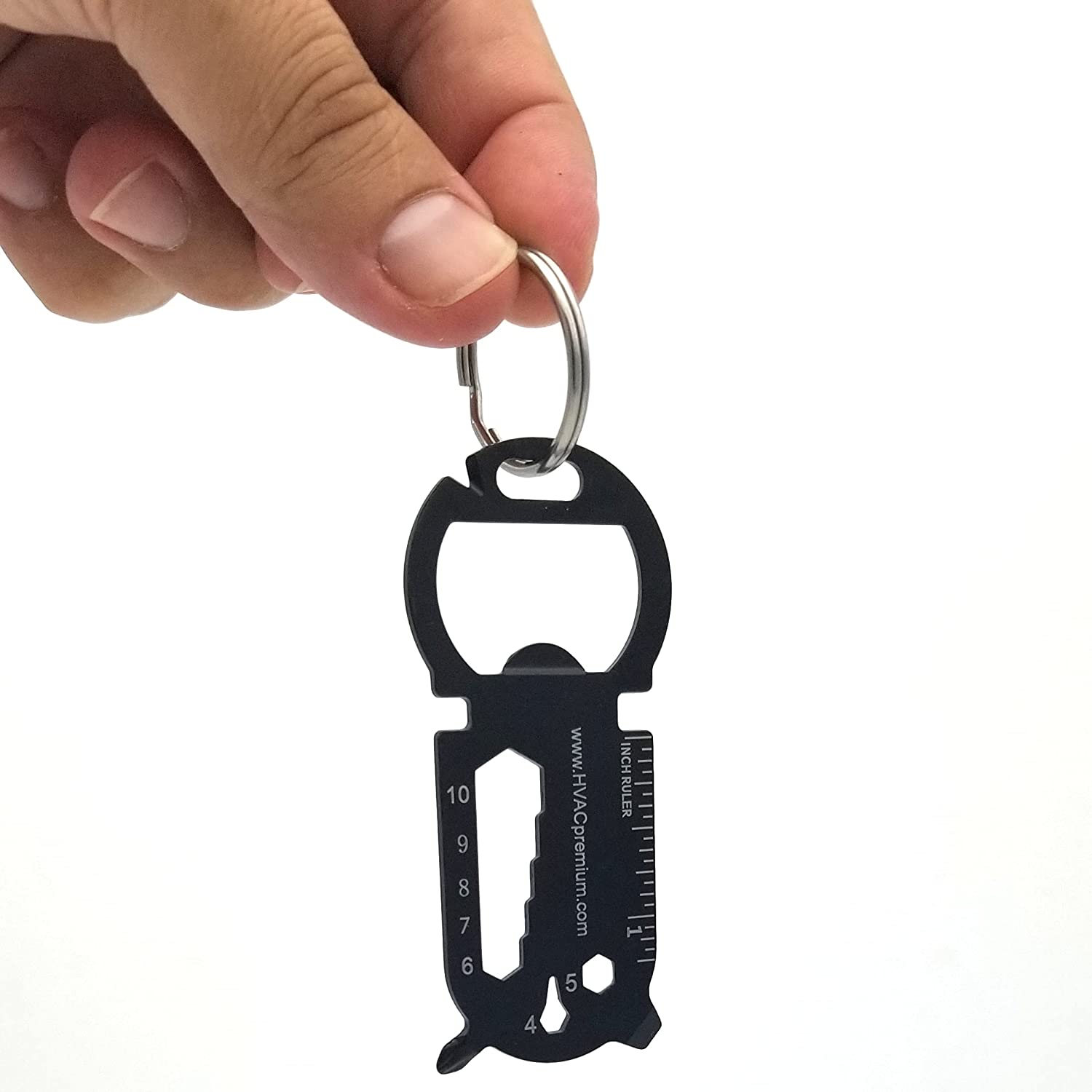 Multi-Function Keychain Multi-Tool Bottle Opener EDC Handy Accessory, Hex Tool (7 Sizes) , Screwdriver, Wrench, Bike Spoke/Wire Bender, Imperial Ruler, Crow Bar
