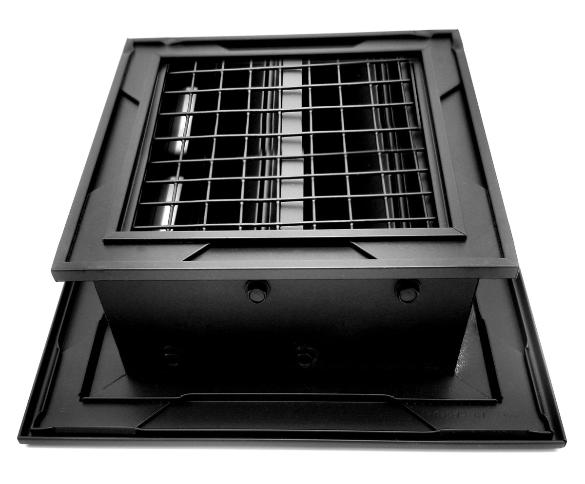 16&quot;w X 16&quot;h Black-Aluminum Outdoor Weather Proof Louvers - Rain &amp; Waterproof Air Vent With Screen Mesh