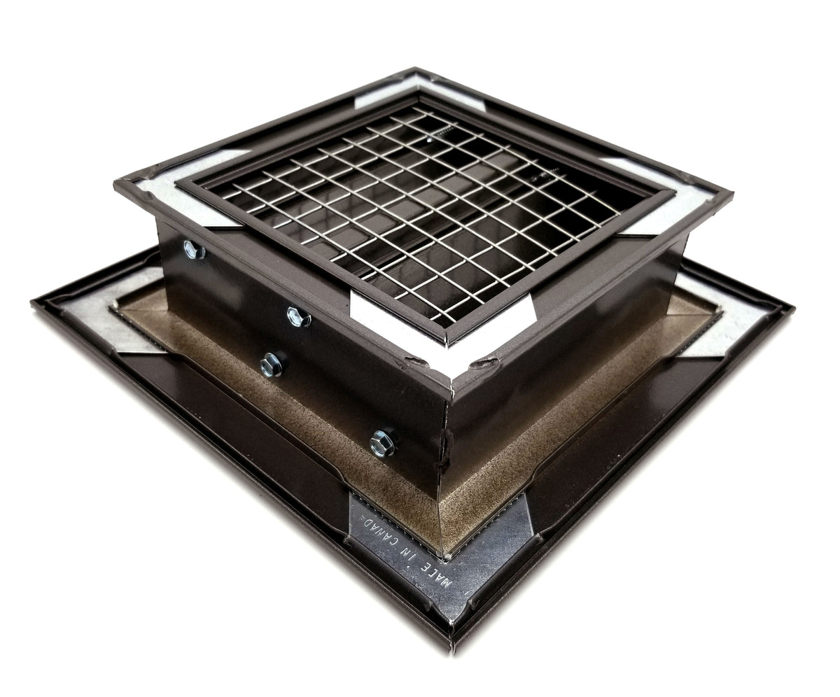 8&quot;w X 8&quot;h Brown-Aluminum Outdoor Weather Proof Louvers - Rain &amp; Waterproof Air Vent With Screen Mesh