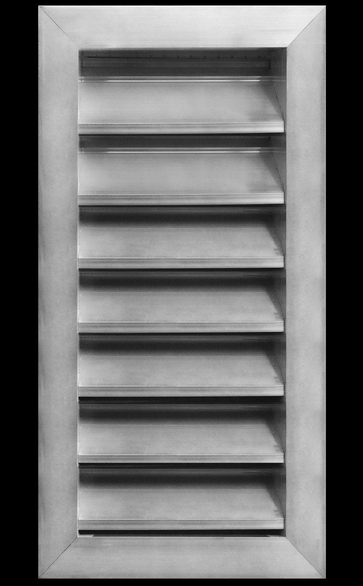 6"w X 16"h Aluminum Exterior Gable Louver Vent for Walls & Crawlspace - Weather - Resistant Air Grille with Screen Mesh - [Outer Dimensions 7.75"w x 17.75"h] - HVAC PremiumLO616