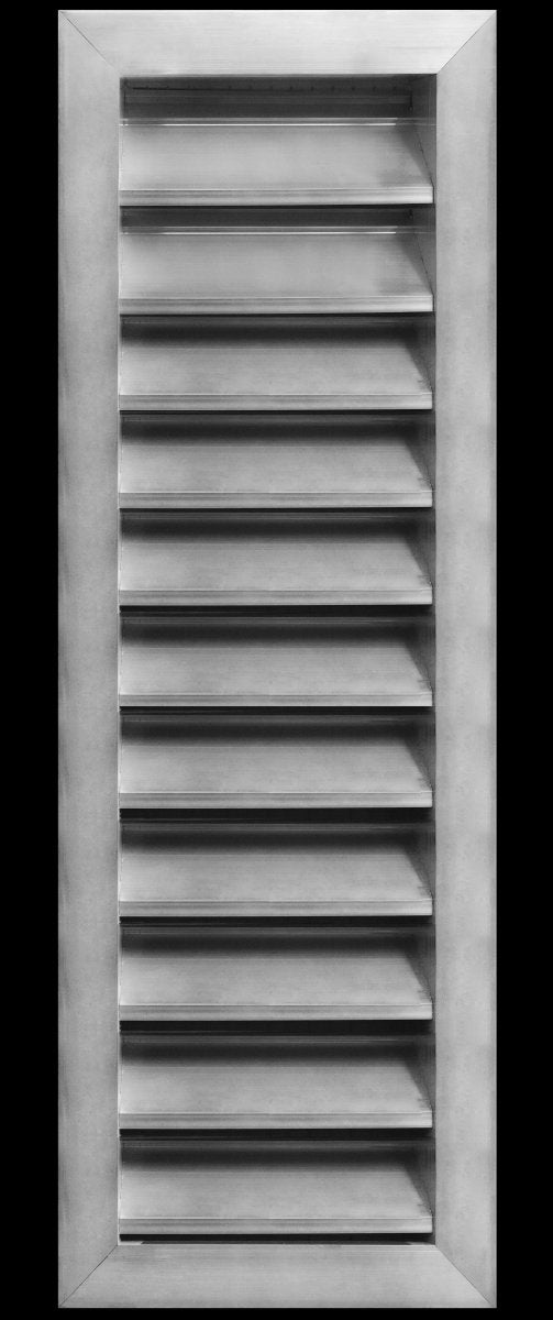 6"w X 36"h Aluminum Exterior Gable Louver Vent for Walls & Crawlspace - Weather - Resistant Air Grille with Screen Mesh - [Outer Dimensions 7.75"w x 37.75"h] - HVAC PremiumLO636