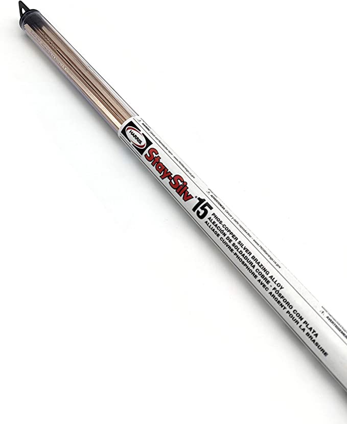 Silver 1lbs Wolverine Silver Brazing Solder Rods - HVAC - 15 % Silvaloy 28 Sticks