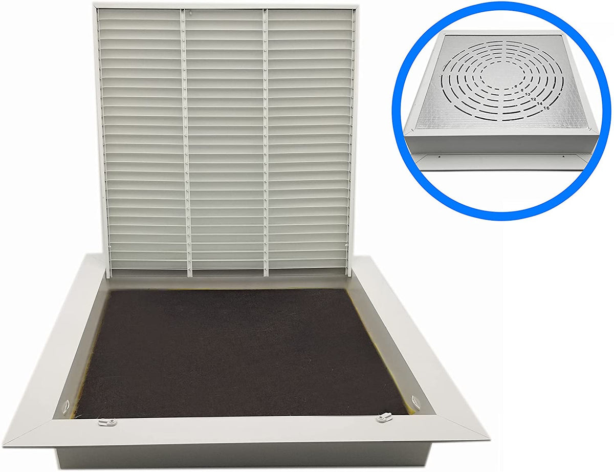 Steel Fixed Bar Return Air Filter Grille with Plenum Box - 24 x 24 T-Bar Lay-in Drop Ceiling