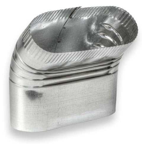 8" Galvanized Sheet Metal 45 - Degree Oval Vertical Vertical Angle Elbow - HVAC Premium845VRT