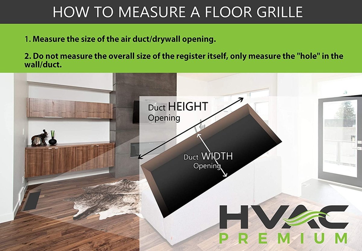 8&quot; X 2&quot; Toe Kick Grille - HVAC Vent Cover [Outer Dimensions: 9.5 X 3.5] - Black - HVAC PremiumTSG28BL