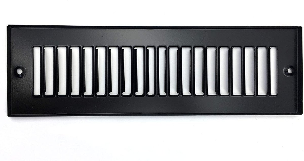 8&quot; X 2&quot; Toe Kick Grille - HVAC Vent Cover [Outer Dimensions: 9.5 X 3.5] - Black - HVAC PremiumTSG28BL