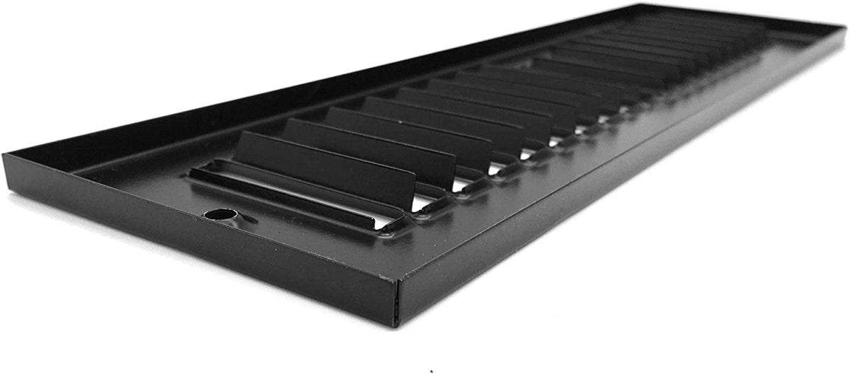 8&quot; X 2&quot; Toe Kick Grille - HVAC Vent Cover [Outer Dimensions: 9.5 X 3.5] - Black - HVAC PremiumTSG28BL
