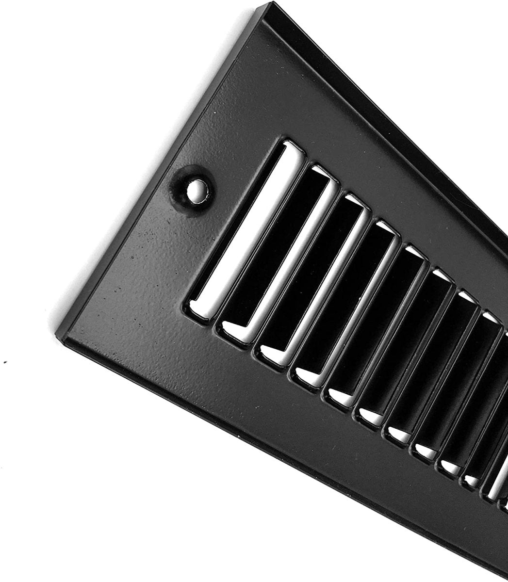 8&quot; X 2&quot; Toe Kick Grille - HVAC Vent Cover [Outer Dimensions: 9.5 X 3.5] - Black - HVAC PremiumTSG28BL