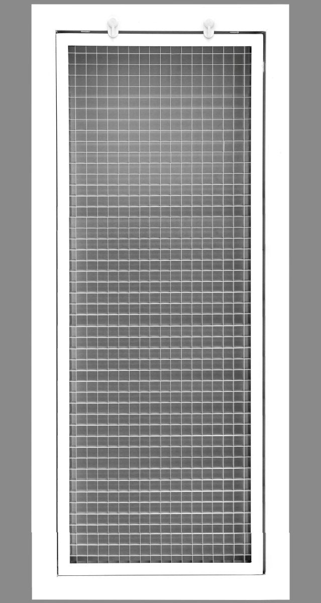 8" x 36" or 36" x 8" Cube Core Eggcrate Return Air Filter Grille for 1" Filter - Aluminum - White [Outer Dimensions: 10.5" X 38.5"] - HVAC PremiumCRFG836