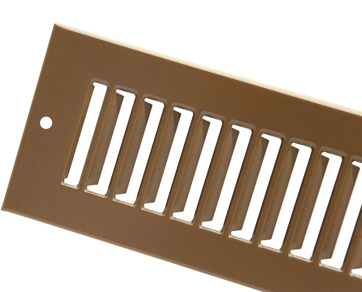 8&quot; X 4&quot; Toe Kick Grille - HVAC Vent Cover [Outer Dimensions: 9.5 X 5.5] - Brown - HVAC PremiumTSG48B