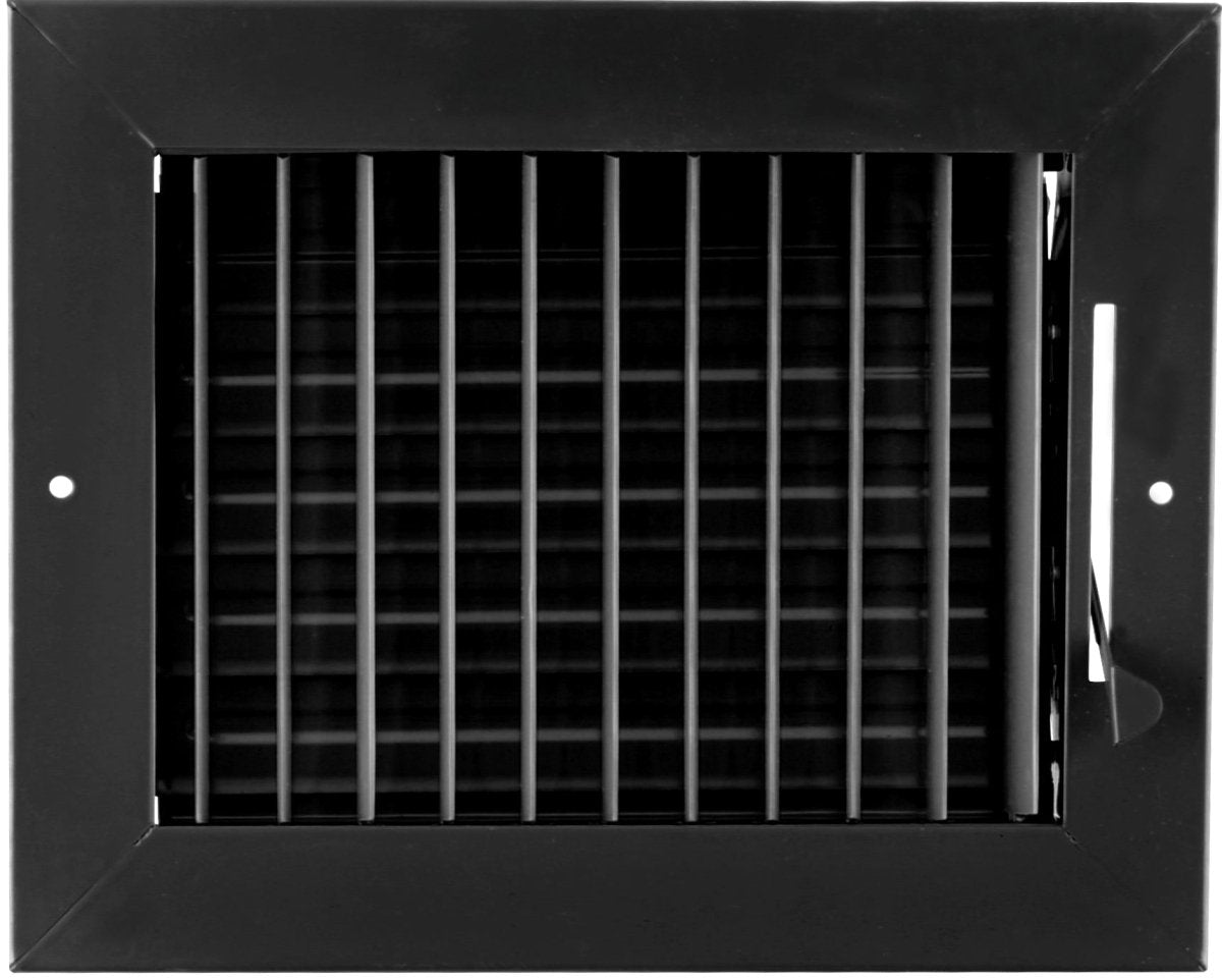 8" X 6" ADJUSTABLE AIR SUPPLY DIFFUSER - HVAC Vent Duct Cover Sidewall or Ceiling - Black - HVAC PremiumSV86 Black